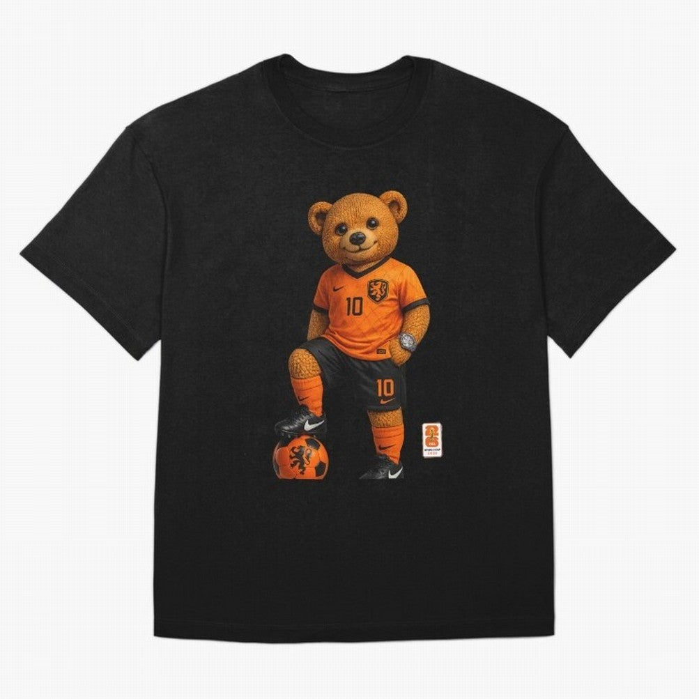 Netherlands Soccer Bear World Cup Teddy Bear Classic T-Shirt Feel the Roar of Global Football Passion for FIFA World Cup 2026, with Neymar, Haaland and Cristiano Ronaldo, Spain, Championship Spirit, Famous Goals, Roaring Crowds and International