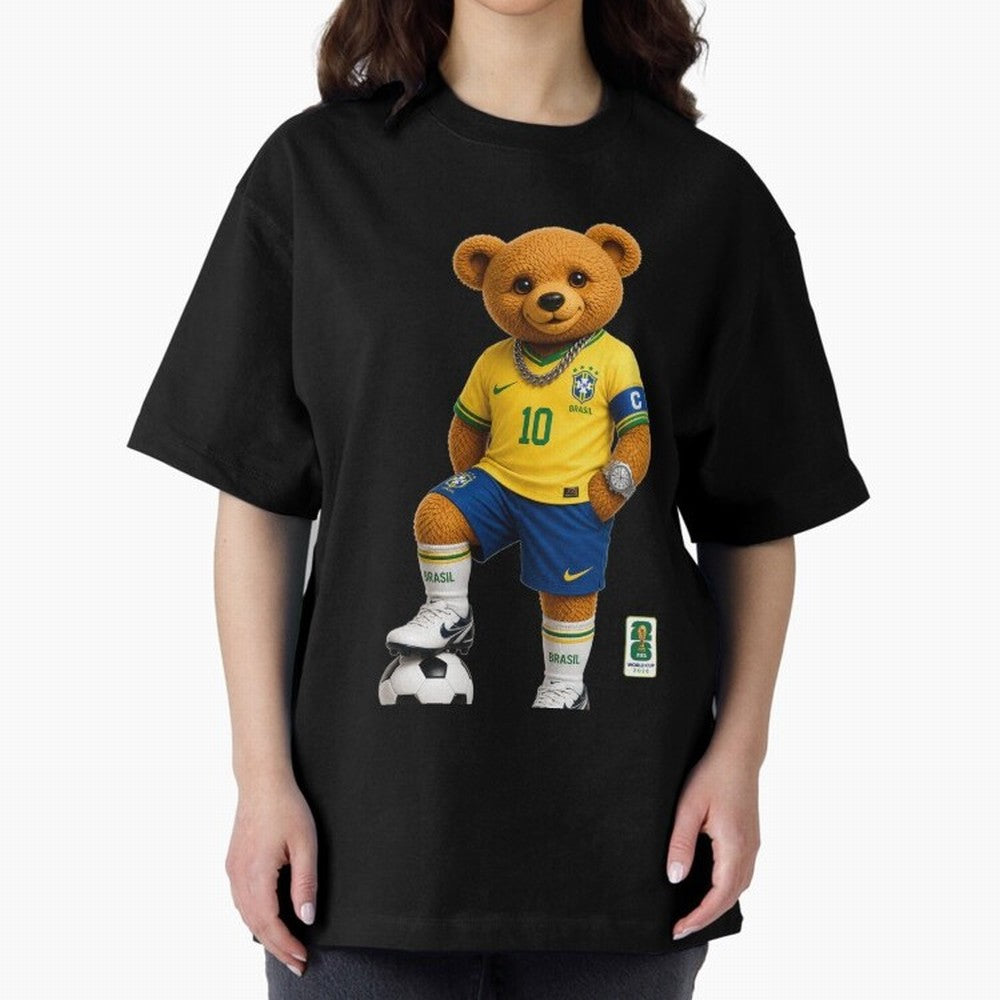 Brazil Soccer Bear World Cup Teddy Bear Classic T-Shirt Keep the Match Day Mood of FIFA World Cup 2026 Group Stage for Fans of Cristiano Ronaldo, Haaland and CR7 and France and Portugal, Bringing Tournament Hype, Historic Matchups, Family Viewing