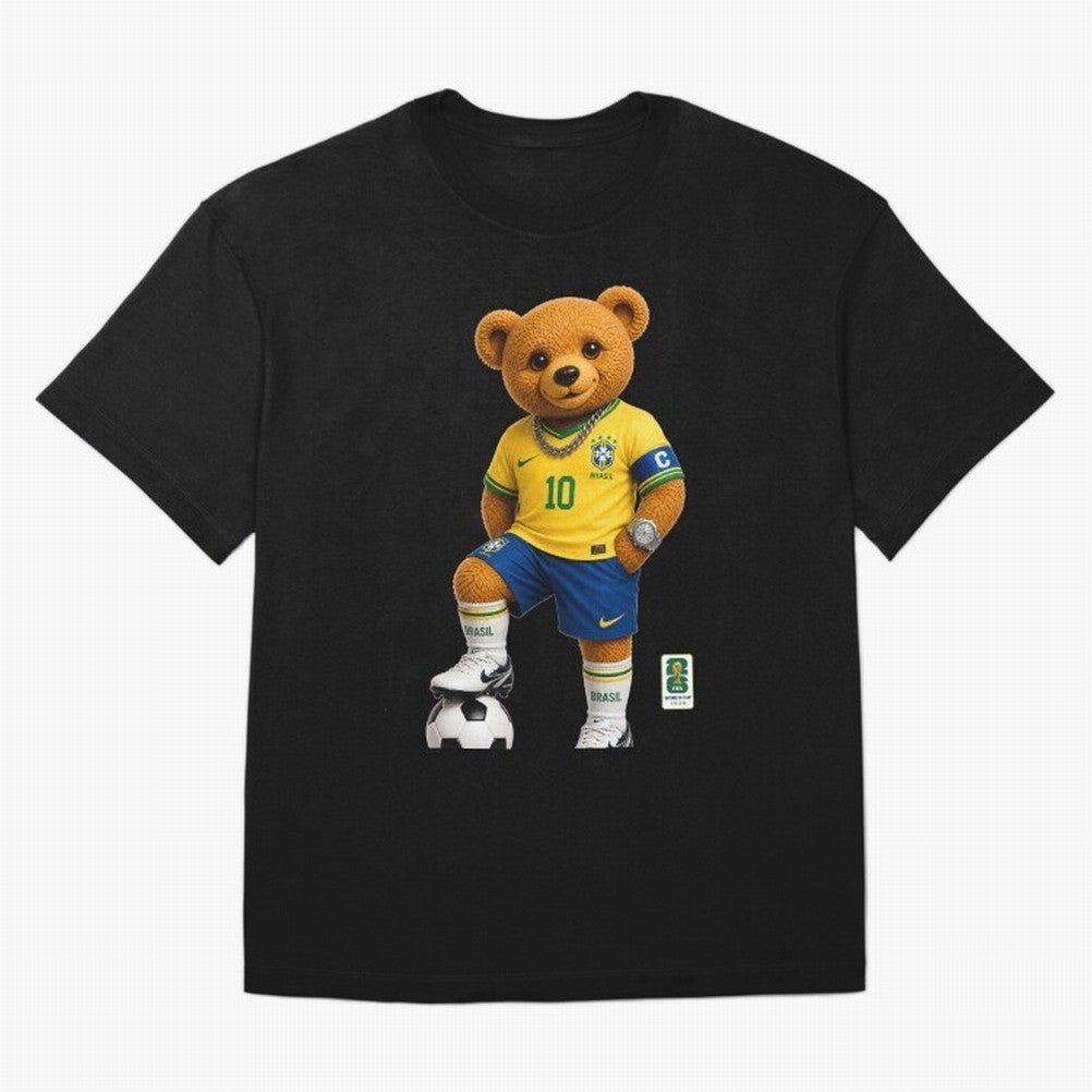 Brazil Soccer Bear World Cup Teddy Bear Classic T-Shirt Keep the Match Day Mood of FIFA World Cup 2026 Group Stage for Fans of Cristiano Ronaldo, Haaland and CR7 and France and Portugal, Bringing Tournament Hype, Historic Matchups, Family Viewing