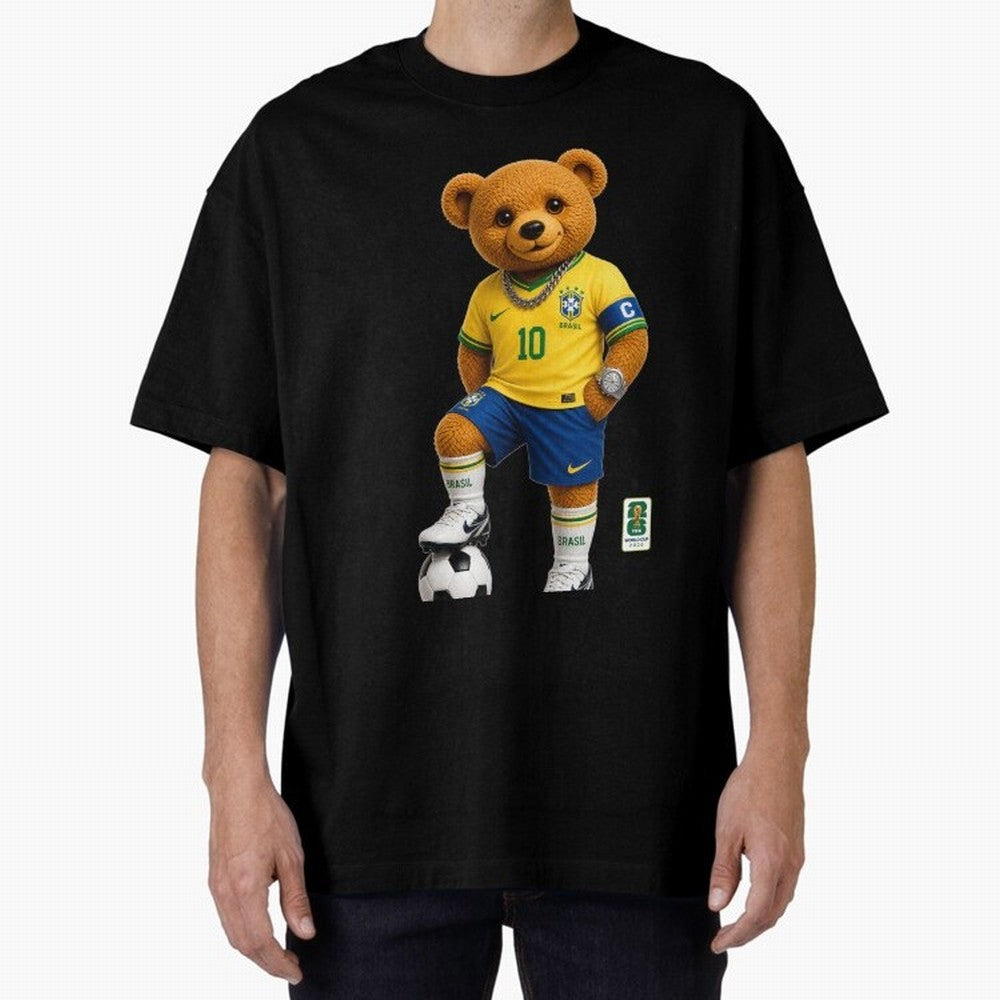 Brazil Soccer Bear World Cup Teddy Bear Classic T-Shirt Keep the Match Day Mood of FIFA World Cup 2026 Group Stage for Fans of Cristiano Ronaldo, Haaland and CR7 and France and Portugal, Bringing Tournament Hype, Historic Matchups, Family Viewing