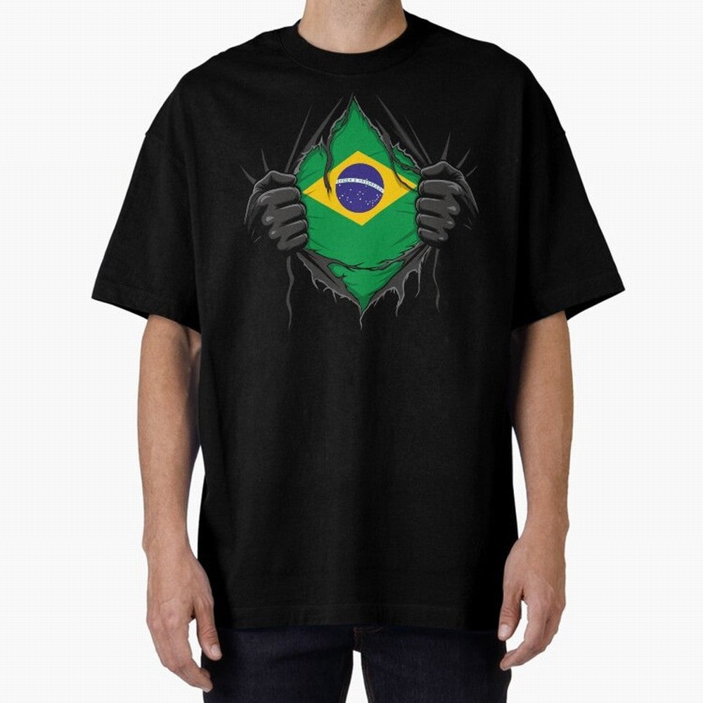 Brazil Flag - National Team Fans Classic T-Shirt Cheer through Every Moment of Global Football Passion for FIFA World Cup 2026, Inspired by Mbappe, Spain, Football Festival Excitement, Trophy Ambitions, Country Rivalries and Star Player Buzz;
