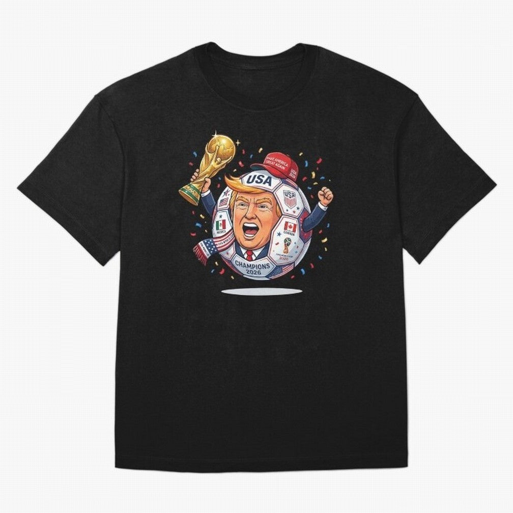 Donald Trump 2026 World Cup Soccer Champion Illustration Classic T-Shirt Elevate Match Day Hype around FIFA World Cup 2026 Group Stage, Haaland, Argentina and Brazil, Stadium Memories, Football Loyalty, International Chants and Championship