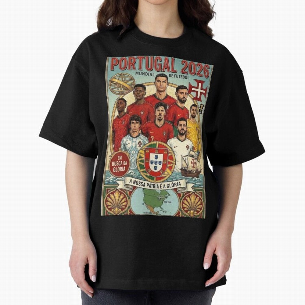 Portugal 2026 ¨C In Search of Glory Classic T-Shirt Upgrade Global Football Passion for FIFA World Cup 2026 Group Stage, Featuring Neymar, England, France and Netherlands, Vintage Soccer Flavor, Modern Football Stars, National Flags and Final Night
