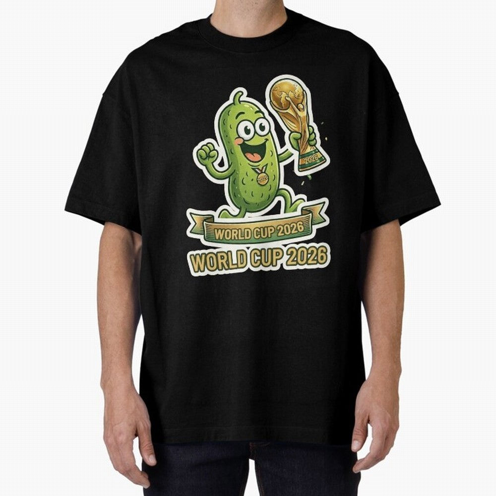 World Cup 2026 Pickle Champion Shirt ¨C Funny Soccer Pickle Mascot Holding Trophy, Cute Football Cartoon Design for Fans Sticker Mug Classic T-Shirt Carry the Colors and Pride of Global Football Passion for FIFA World Cup 2026, with Messi, Spain
