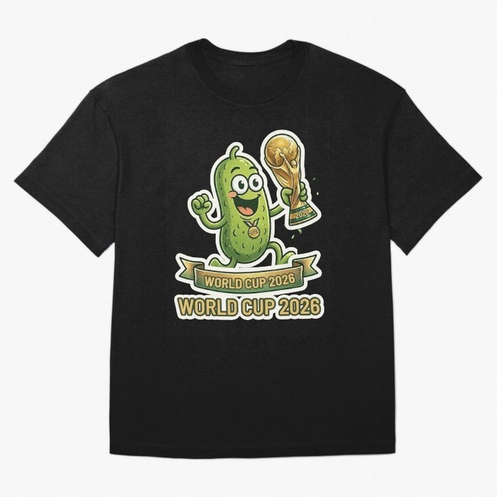 World Cup 2026 Pickle Champion Shirt ¨C Funny Soccer Pickle Mascot Holding Trophy, Cute Football Cartoon Design for Fans Sticker Mug Classic T-Shirt Carry the Colors and Pride of Global Football Passion for FIFA World Cup 2026, with Messi, Spain