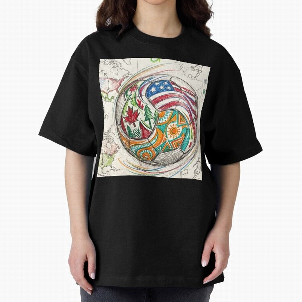 FIFA 2026 World Cup Unity Ball - Hand-Drawn Host Nations Art Classic T-Shirt Celebrate Rivalries and Pride in Global Football Passion for FIFA World Cup 2026 Group Stage, Connected to Cristiano Ronaldo, Portugal, Retro Football Energy, Iconic