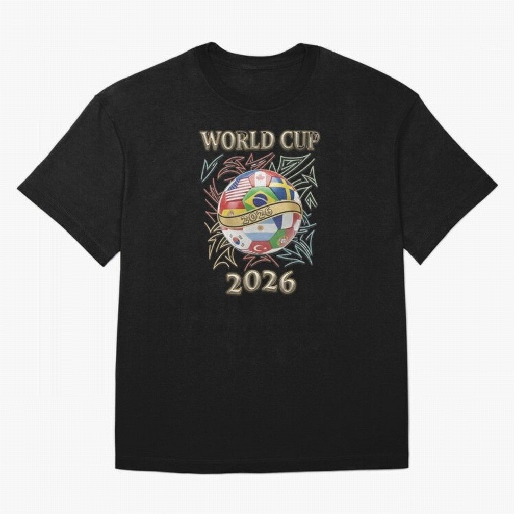 2026 World Cup Soccer Ball Flags - Global Football Championship Celebration Classic T-Shirt Follow Every Goal of the FIFA World Cup 2026 Group Stage Journey through CR7 and Messi Highlights, Brazil, Portugal and Argentina Pride, Classic Soccer