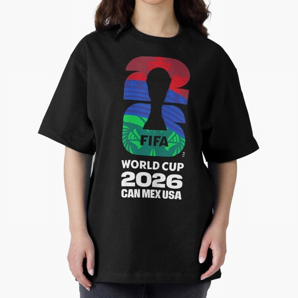 World Cup26 Host Country Logo Flags Oversized T-Shirt Fuel Your Fan Pride for FIFA World Cup 2026 Group Stage Built around Messi, Netherlands Energy, Football Passion, Legendary Performances, Festival Vibes and Supporter Community; Perfect for