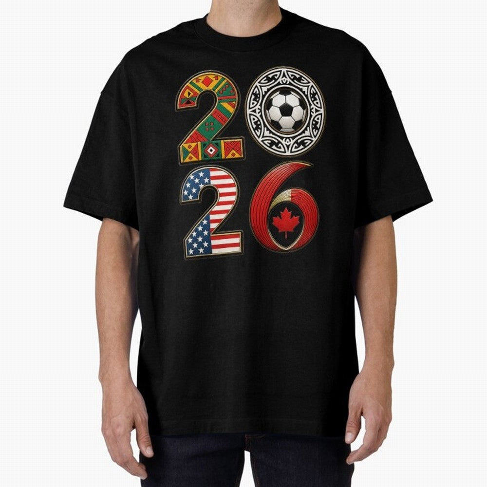 United 2026 Soccer Fan - North America Host Countries Oversized T-Shirt Remember Iconic Moments from Global Football Passion for FIFA World Cup 2026 Group Stage, Made for Mbappe, Spain and Netherlands, Football Passion, Legendary Performances,