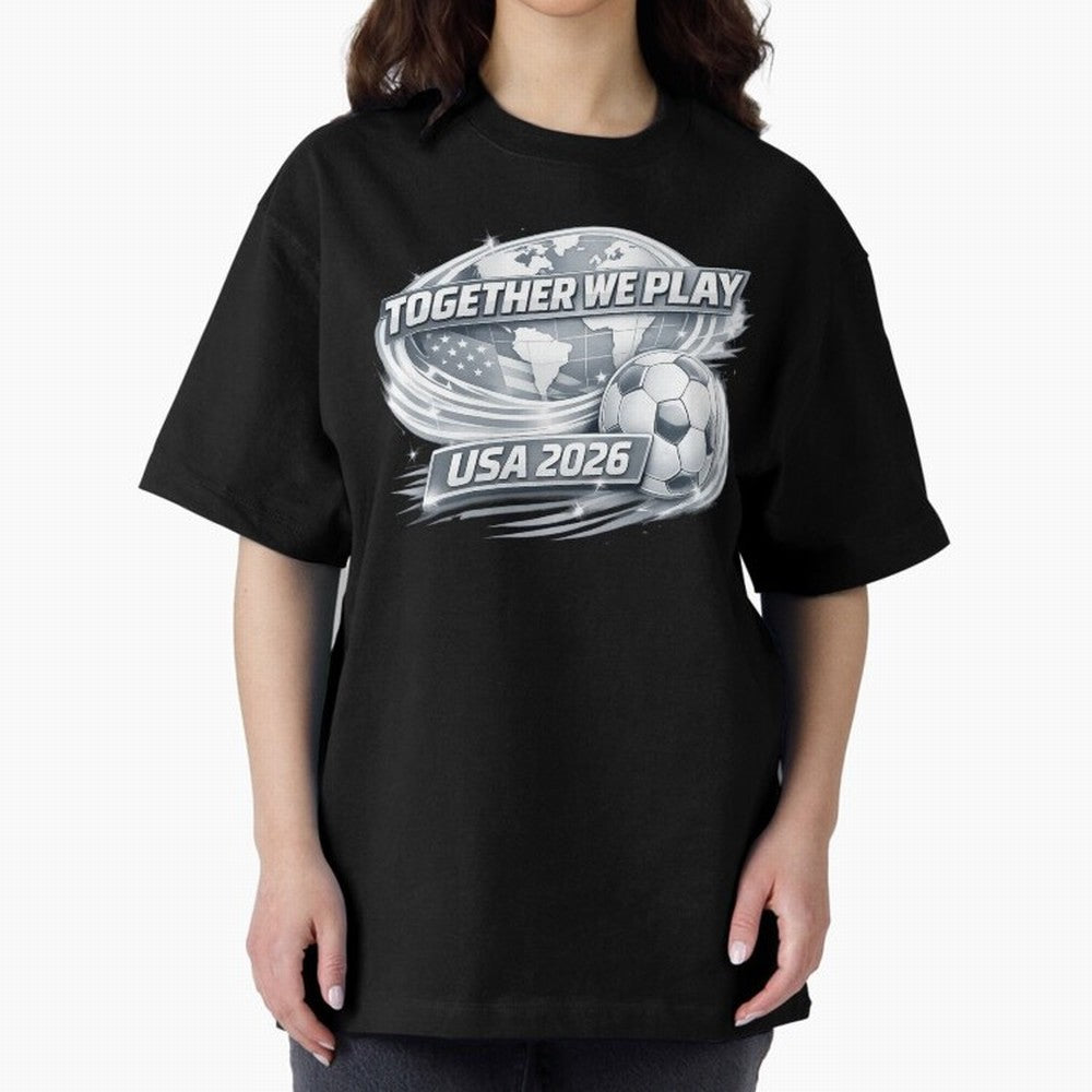 World Cup 2026 Oversized T-Shirt Feel the Trophy Chase of the FIFA World Cup 2026 Group Stage Journey through Haaland and Mbappe Highlights, England, France and Netherlands Pride, Vintage Soccer Flavor, Modern Football Stars, National Flags and