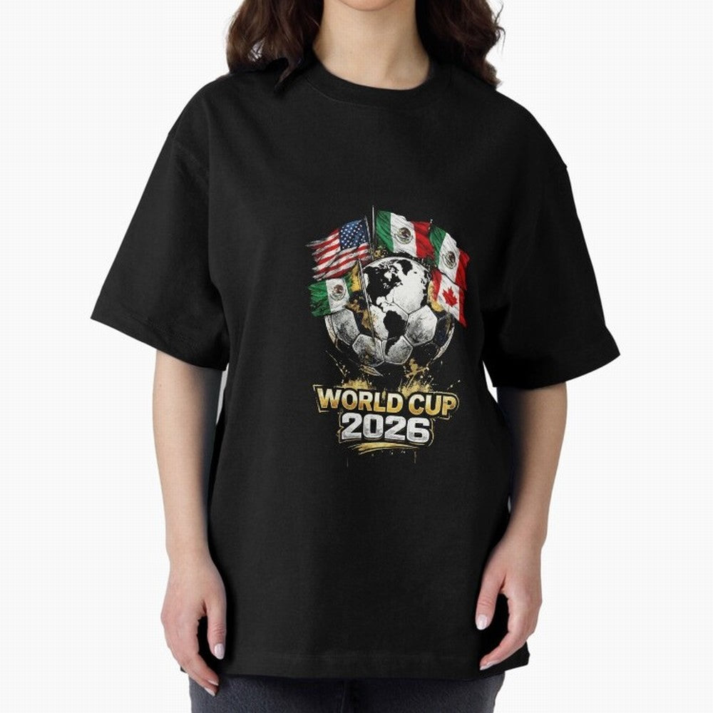 Fifa 2026 World Cup Flags Football Graphic Tee Oversized T-Shirt Bring International Match Energy to the FIFA World Cup 2026 USA Canada Mexico Journey through Neymar, Haaland and Cristiano Ronaldo Highlights, Portugal Pride, Football Passion,
