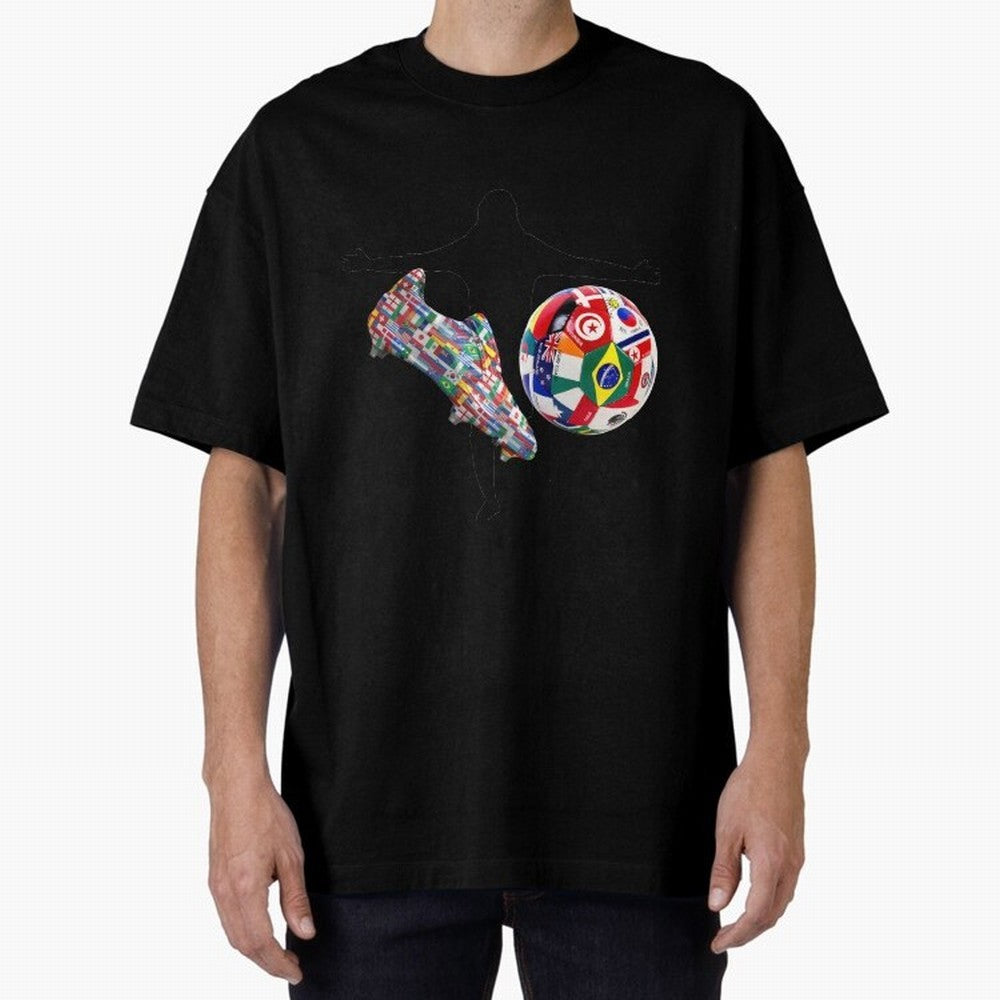 world cup Oversized T-Shirt Feel the Trophy Chase of FIFA World Cup 2026 Group Stage for Fans of Cristiano Ronaldo and Spain, Bringing Football History, Final Match Energy, Crowd Noise and Once in a Lifetime Moments; Perfect for People Who Love