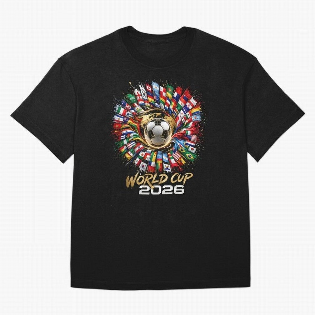World Cup 2026 Flag Fusion Football T-Shirt Oversized T-Shirt Capture FIFA World Cup 2026 Group Stage Inspired by Neymar, England and Germany Energy, Worldwide Fan Energy, Dramatic Goals, Stadium Lights and Championship Celebrations; Created for