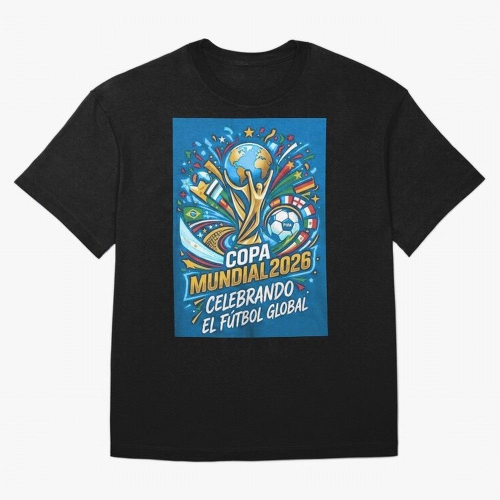 World Cup Oversized T-Shirt Back the Journey through FIFA World Cup 2026 Group Stage Centered on CR7 and Messi, Spain and Netherlands Energy, Soccer Culture, Superstar Moments, National Team Dreams and Competitive Fire; Great for Watch Parties,