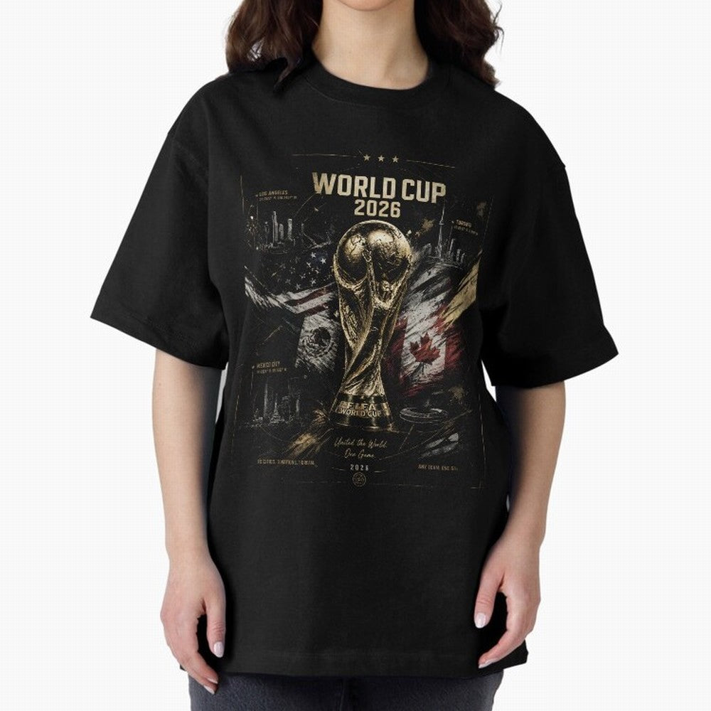 2026 FIFA World Cup Oversized T-Shirt Represent Fans Who Live for Match Day Hype around FIFA World Cup 2026 Group Stage, Messi and Cristiano Ronaldo, Argentina, France and Brazil, Football Passion, Legendary Performances, Festival Vibes and