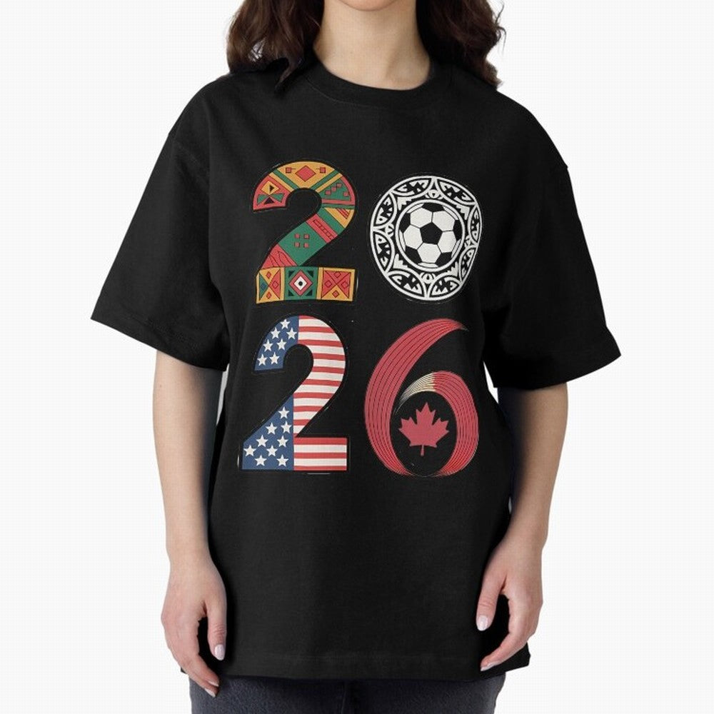 2026 Football Countries Design Usa Canada Mexico Inspired Oversized T-Shirt Carry the Dream of FIFA World Cup 2026 Spirit, Highlighting Germany, Haaland, Worldwide Fan Energy, Dramatic Goals, Stadium Lights and Championship Celebrations; Created