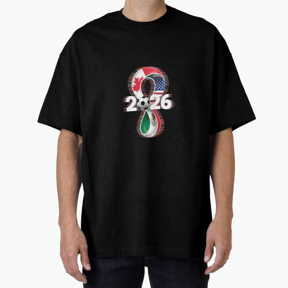 Usa Canada Mexico Soccer Football 2026 Oversized T-Shirt Honor the Football Icons of FIFA World Cup 2026 USA Canada Mexico Capturing Neymar, Argentina Energy, Retro Football Energy, Iconic Rivalries, Trophy Chase Drama and Stadium Atmosphere;
