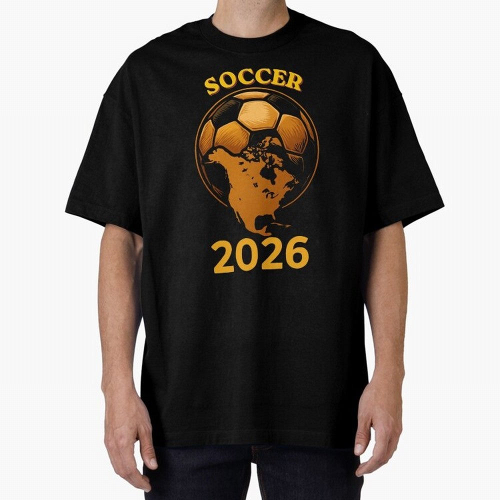 Soccer 2026 North America Football Fan Gift Shirt Oversized T-Shirt Honor Global Football Passion for FIFA World Cup 2026 Group Stage, Celebrating Neymar, Haaland and Cristiano Ronaldo, Portugal, Global Supporter Spirit, Legendary Goals, National