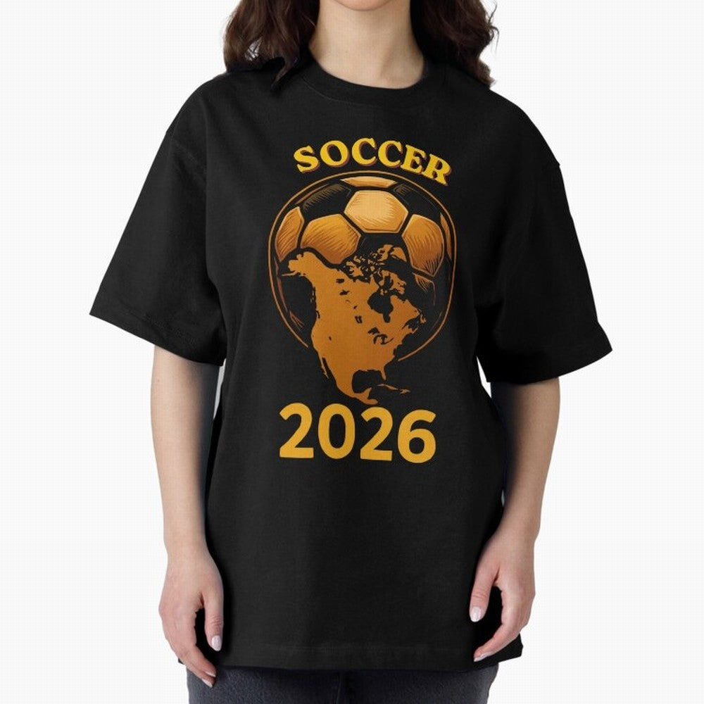 Soccer 2026 North America Football Fan Gift Shirt Oversized T-Shirt Honor Global Football Passion for FIFA World Cup 2026 Group Stage, Celebrating Neymar, Haaland and Cristiano Ronaldo, Portugal, Global Supporter Spirit, Legendary Goals, National