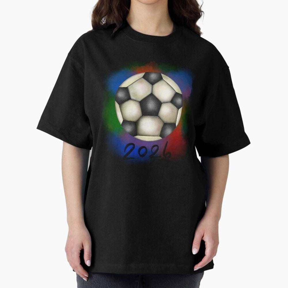 Football soccer Oversized T-Shirt Get Ready for Global Football Passion for FIFA World Cup 2026 USA Canada Mexico, Driven by Cristiano Ronaldo, Spain, Football Festival Excitement, Trophy Ambitions, Country Rivalries and Star Player Buzz; Perfect