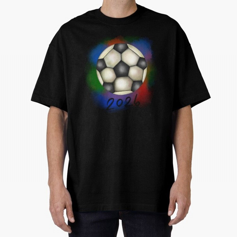 Football soccer Oversized T-Shirt Get Ready for Global Football Passion for FIFA World Cup 2026 USA Canada Mexico, Driven by Cristiano Ronaldo, Spain, Football Festival Excitement, Trophy Ambitions, Country Rivalries and Star Player Buzz; Perfect