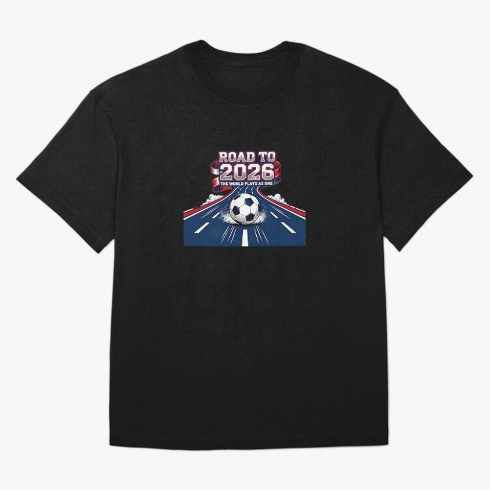 Road To 2026 The World Plays As One Oversized T-Shirt Fuel Your Fan Pride for FIFA World Cup 2026 for Fans of Messi, Neymar and Mbappe and Netherlands, Bringing Vintage Soccer Flavor, Modern Football Stars, National Flags and Final Night Emotion;