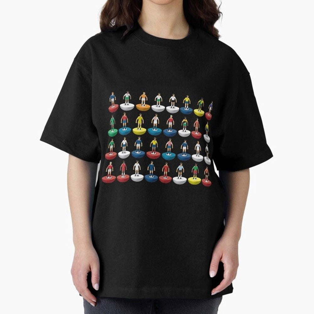 World Subbuteo players Oversized T-Shirt Celebrate Football Heritage in Match Day Hype around FIFA World Cup 2026, Neymar, Portugal, Spain and Germany, Worldwide Fan Energy, Dramatic Goals, Stadium Lights and Championship Celebrations; Perfect for