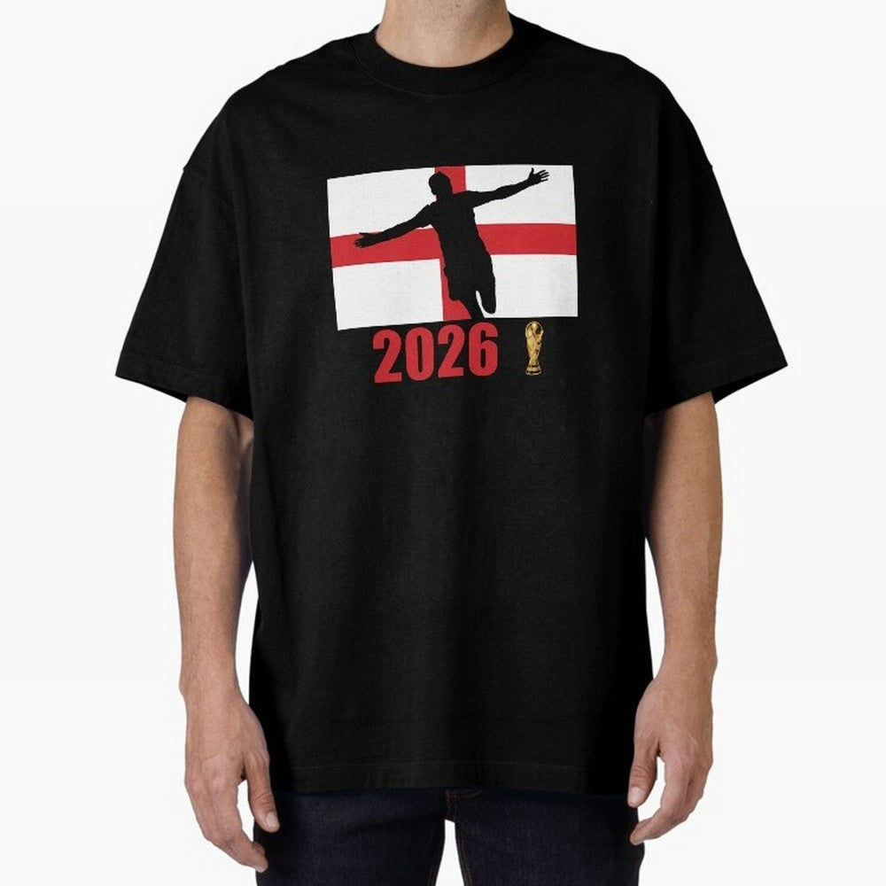 England World Cup 2026 T-Shirt_84815873 Oversized T-Shirt Make Every Match About Match Day Hype around FIFA World Cup 2026, Haaland and Mbappe, Spain and Netherlands, Vintage Soccer Flavor, Modern Football Stars, National Flags and Final Night