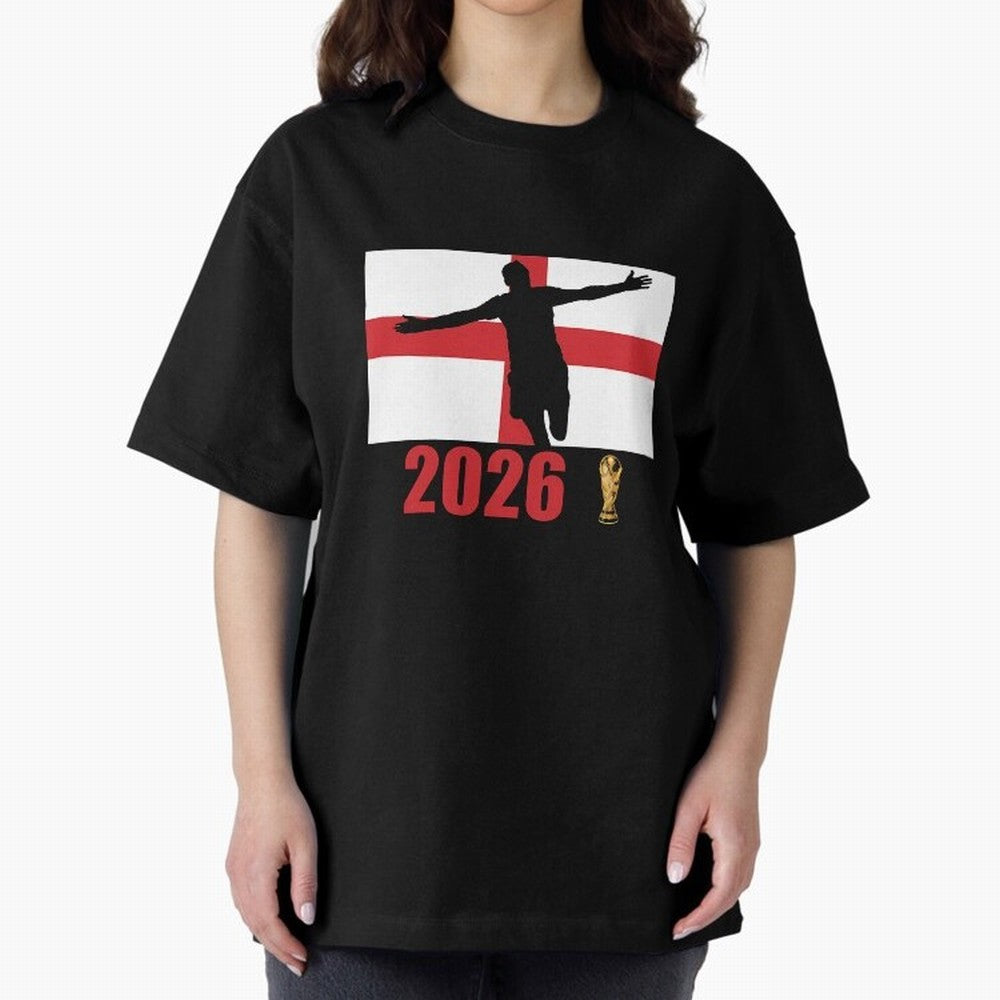 England World Cup 2026 T-Shirt_84815873 Oversized T-Shirt Make Every Match About Match Day Hype around FIFA World Cup 2026, Haaland and Mbappe, Spain and Netherlands, Vintage Soccer Flavor, Modern Football Stars, National Flags and Final Night