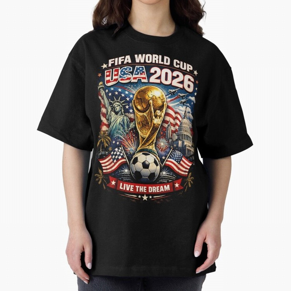 Fifa World Cup USA 2026 Colour Oversized T-Shirt Celebrate Golden Goal Energy in Match Day Hype around FIFA World Cup 2026, Haaland, Brazil, Portugal and Argentina, Goal Celebration Energy, Supporter Heritage, Football Icons and Worldwide
