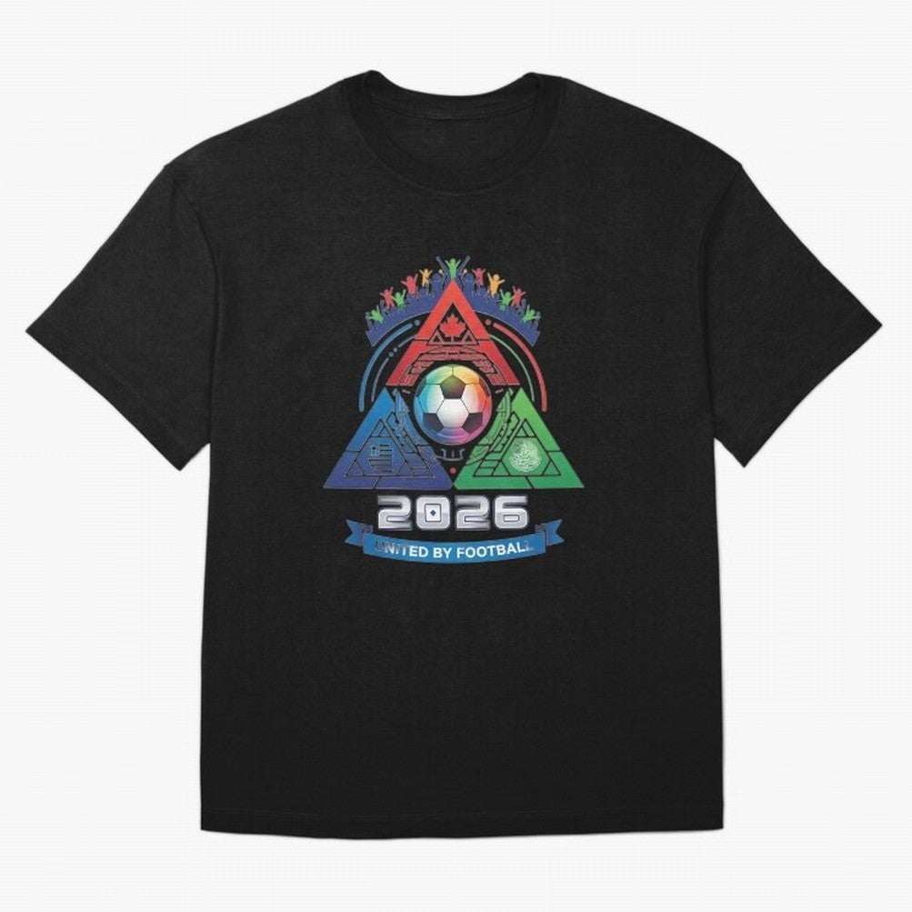 Triangular United By Football World Cup 2026 Emblem Oversized T-Shirt Honor Champions and Dreams in FIFA World Cup 2026 Group Stage Inspired by Messi, Argentina and Brazil Energy, Football History, Final Match Energy, Crowd Noise and Once in a
