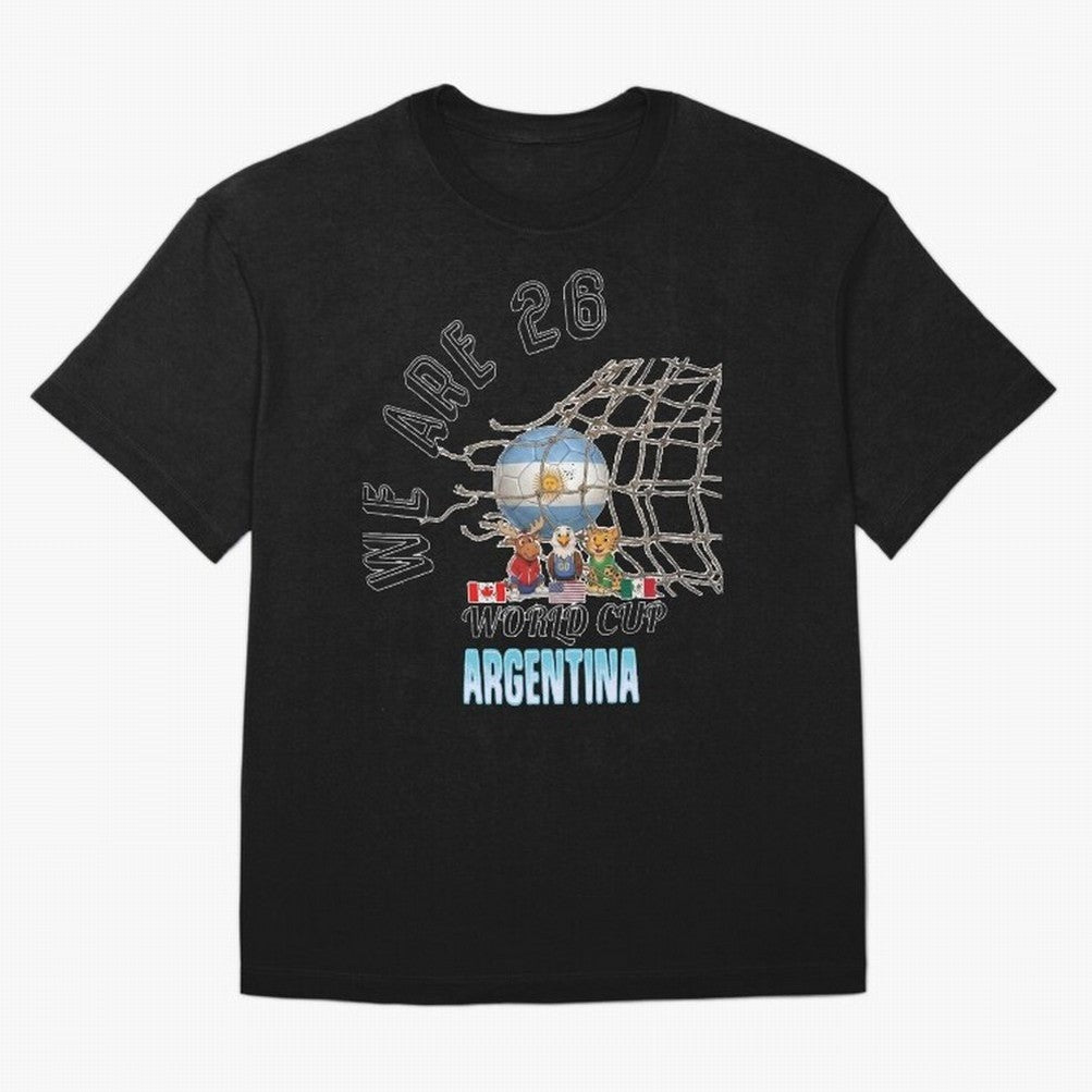 World Cup 26 - Argentina Oversized T-Shirt Spotlight Global Football Passion for FIFA World Cup 2026 USA Canada Mexico, Connected to CR7 and Messi, Portugal, Supporter Pride, Iconic Celebrations, Legendary Names and Global Match Day Energy; Ideal