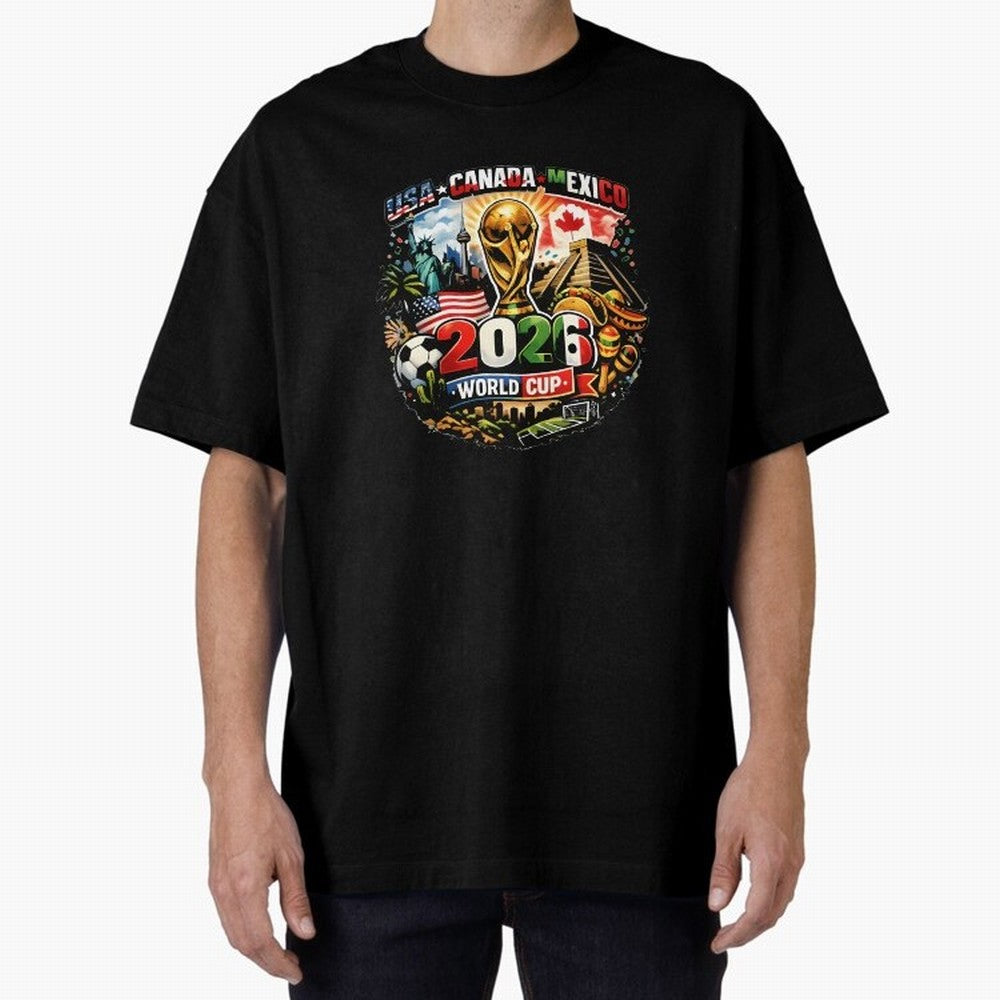World Cup 2026 Funny Soccer Tournament 2026 T-Shirt_88656674 Oversized T-Shirt Upgrade FIFA World Cup 2026 for Fans of Mbappe and England, Bringing Football Festival Excitement, Trophy Ambitions, Country Rivalries and Star Player Buzz; Ideal for