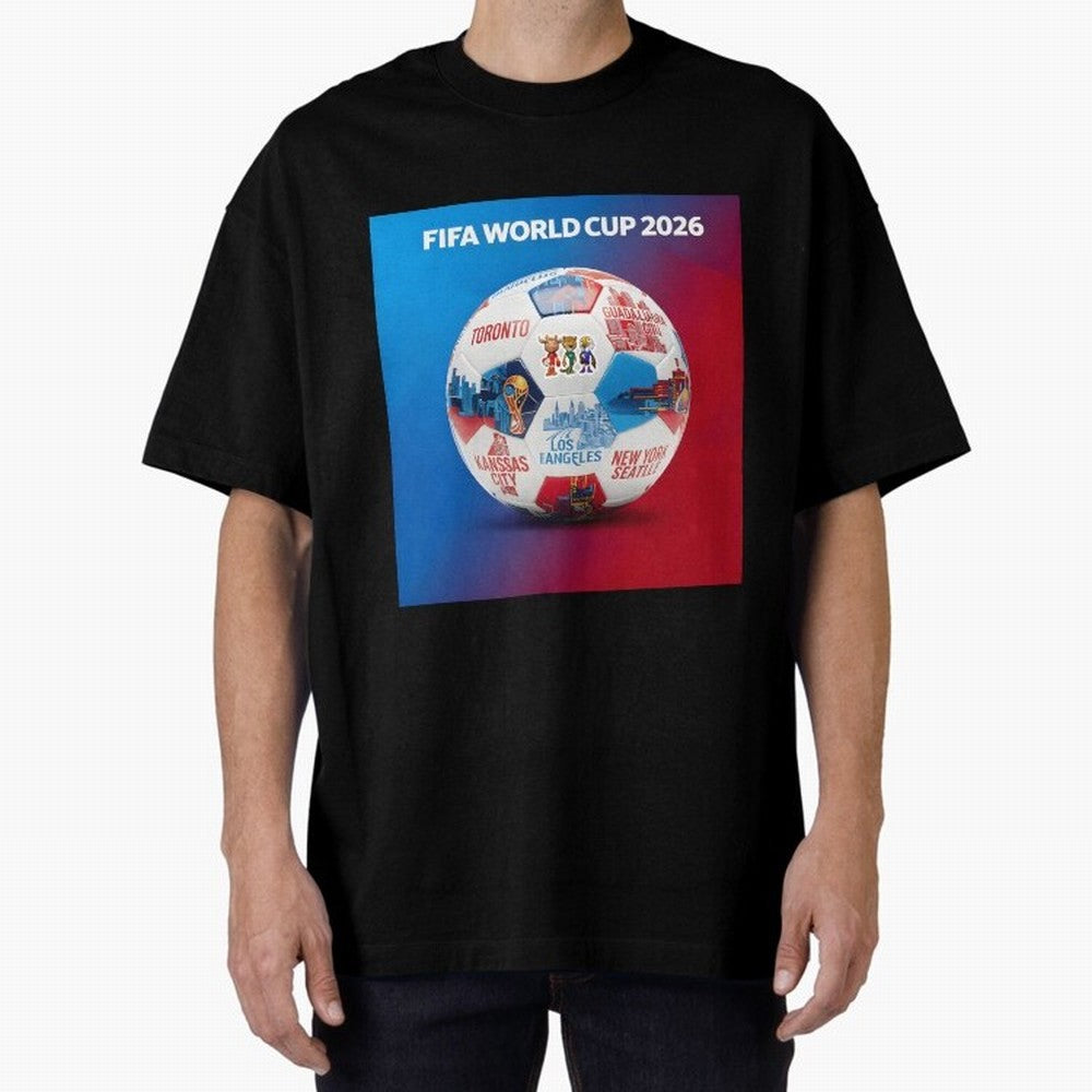 North America Football 2026 Oversized T-Shirt Share the Excitement of FIFA World Cup 2026 Group Stage for Fans of Haaland and England, Bringing Championship Spirit, Famous Goals, Roaring Crowds and International Football Unity; Ideal for Passionate