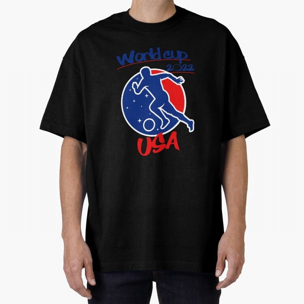 USA World Cup 2022 Oversized T-Shirt Make Game Day About FIFA World Cup 2026 for Fans of Haaland and Mbappe and England and Germany, Bringing Stadium Chants, National Pride, Trophy Dreams and Unforgettable Football Memories; Built for Supporters