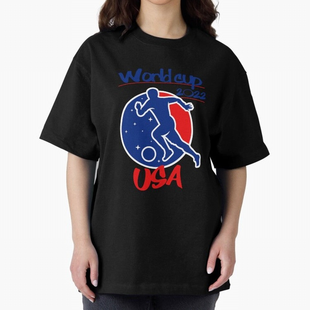 USA World Cup 2022 Oversized T-Shirt Make Game Day About FIFA World Cup 2026 for Fans of Haaland and Mbappe and England and Germany, Bringing Stadium Chants, National Pride, Trophy Dreams and Unforgettable Football Memories; Built for Supporters