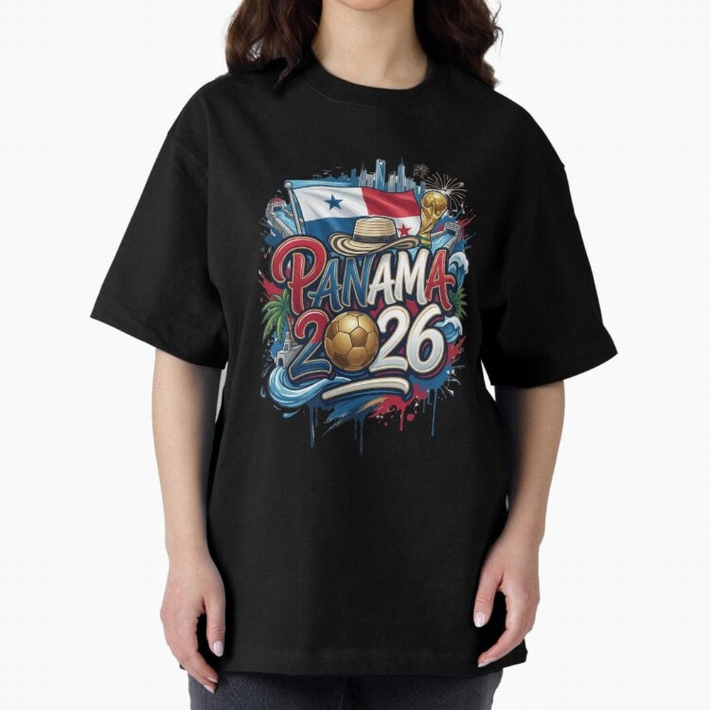 Panama World Cup 2026 Football Legacy Oversized T-Shirt Share FIFA World Cup 2026 Spirit, Filled with Argentina, France and Brazil, Cristiano Ronaldo, Classic Soccer Heritage, Championship Pressure, Fan Loyalty and International Pride; Perfect for