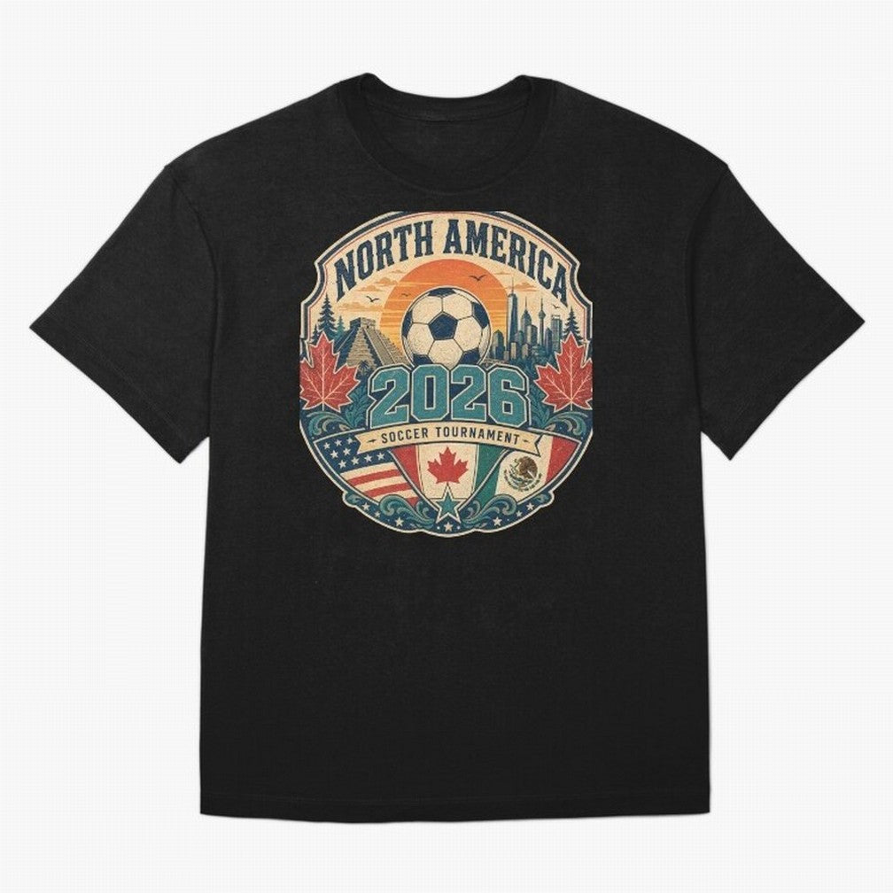 USA Canada Mexico Soccer Cup Oversized T-Shirt Honor FIFA World Cup 2026 USA Canada Mexico for Fans of CR7 and Brazil, Portugal and Argentina, Bringing Tournament Hype, Historic Matchups, Family Viewing Parties and Global Sports Pride; Created for