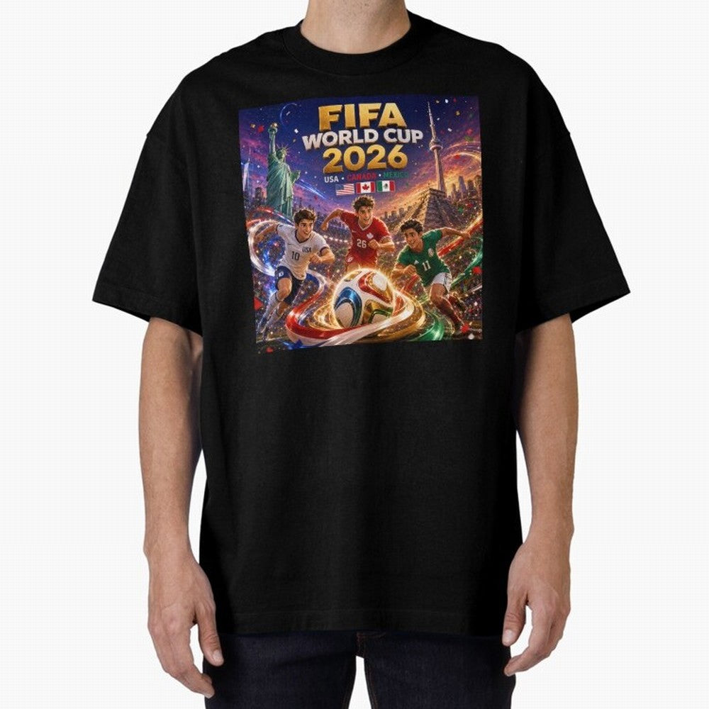Host Nations Football 2026 #football 2026 Oversized T-Shirt Experience FIFA World Cup 2026 USA Canada Mexico for Fans of CR7 and Messi and England and Germany, Bringing Goal Celebration Energy, Supporter Heritage, Football Icons and Worldwide