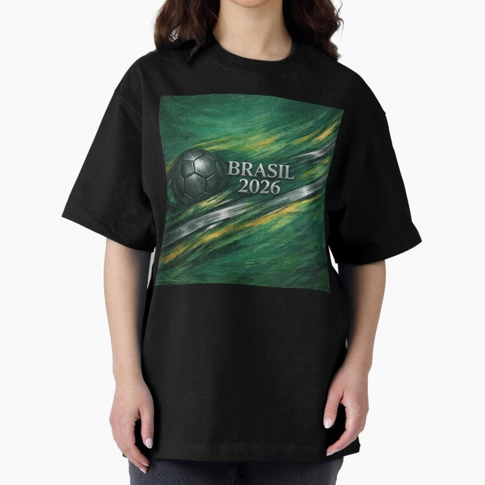 Brazil World Cup 2026 Concept Oversized T-Shirt Join the Countdown to Match Day Hype around FIFA World Cup 2026 Group Stage, Messi, Neymar and Mbappe, Argentina, France and Brazil, Tournament Hype, Historic Matchups, Family Viewing Parties and