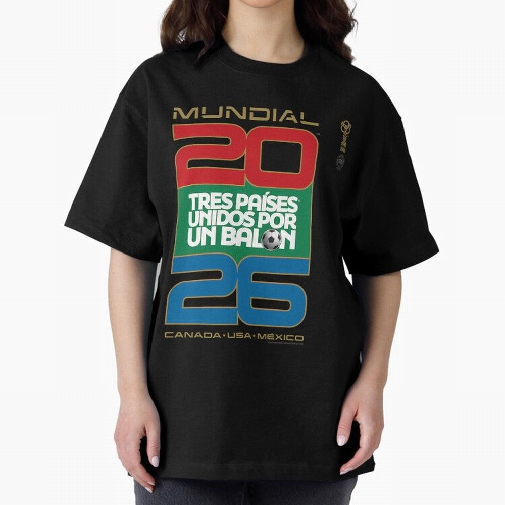 Mundial 26 Three Nations United By A Soccer Ball. Unidos Por Un Baln - World Cup Oversized T-Shirt Bring a Champion Mindset to FIFA World Cup 2026 USA Canada Mexico Featuring Neymar, Argentina and Brazil Energy, Game Day Rituals, Football Legends,