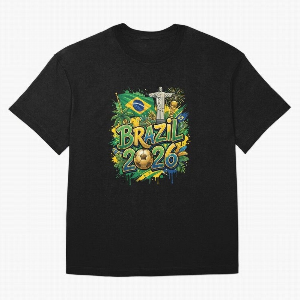 Brazil World Cup 2026 Football Legacy Oversized T-Shirt Represent Football Lovers during the FIFA World Cup 2026 Group Stage Journey through CR7 Highlights, England Pride, Retro Football Energy, Iconic Rivalries, Trophy Chase Drama and Stadium