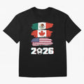 USA Canada Mexico Flag 2026 Cup Brush Art Oversized T-Shirt Show Your Stadium Side during the FIFA World Cup 2026 Journey through Haaland and Mbappe Highlights, England, France and Netherlands Pride, Fan Favorite Moments, National Team Passion, Big