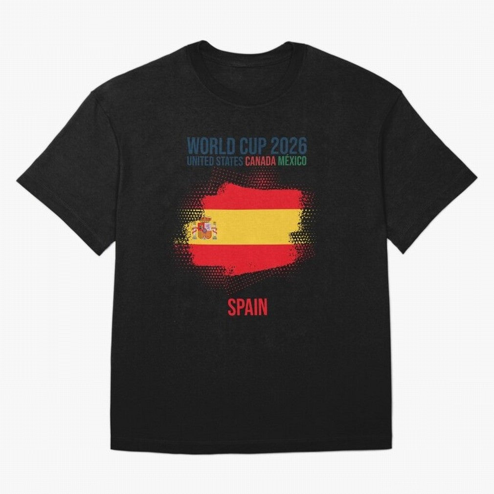 SPAIN WORLD CUP 2026 Oversized T-Shirt Create the FIFA World Cup 2026 USA Canada Mexico Journey through Messi, CR7 and Mbappe Highlights, England Pride, Sports Nostalgia, International Competition, Famous Players and Unforgettable Victories; Ideal