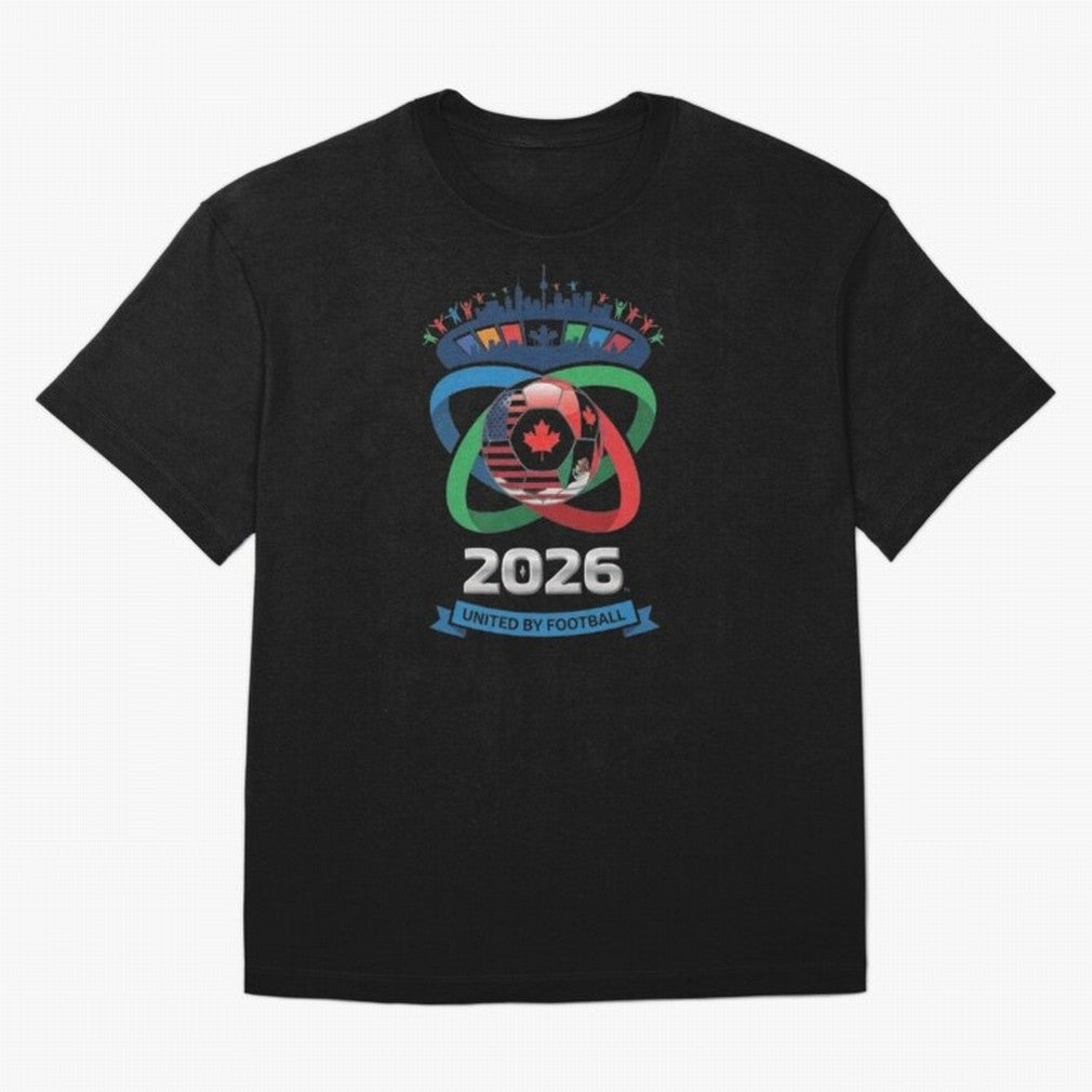 Infinity Loop World Cup 2026 Host Nation Design Oversized T-Shirt Spotlight FIFA World Cup 2026 USA Canada Mexico for Fans of CR7 and Messi and Argentina, France and Brazil, Bringing Stadium Chants, National Pride, Trophy Dreams and Unforgettable