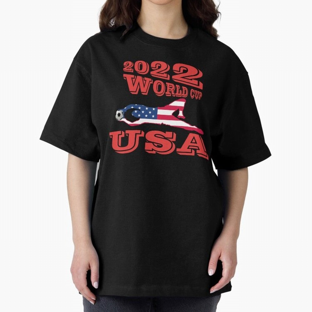 USA, Qatar World Cup 2022 Oversized T-Shirt Feel the FIFA World Cup 2026 USA Canada Mexico Journey through Mbappe and Neymar Highlights, Germany Pride, Stadium Memories, Football Loyalty, International Chants and Championship Tradition; Great for