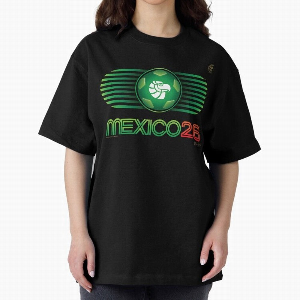 Mexico 26 World Cup Retro Logo. Autographed Oversized T-Shirt Build FIFA World Cup 2026 Group Stage Inspired by Messi, Neymar and Mbappe, Netherlands Energy, Vintage Soccer Flavor, Modern Football Stars, National Flags and Final Night Emotion;