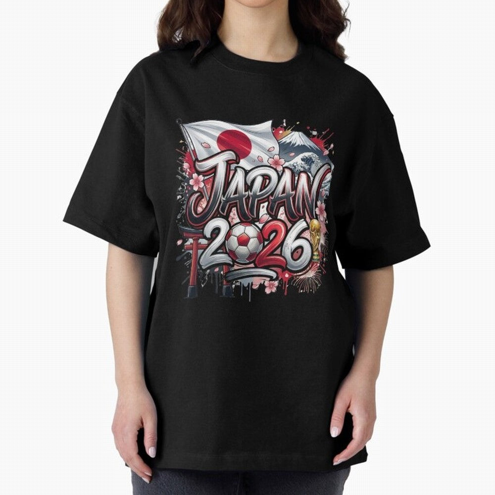 Japan World Cup 2026 Football Legacy Oversized T-Shirt Celebrate Every Goal in FIFA World Cup 2026 USA Canada Mexico Spirit, Featuring Spain, Haaland and Mbappe, Supporter Pride, Iconic Celebrations, Legendary Names and Global Match Day Energy;