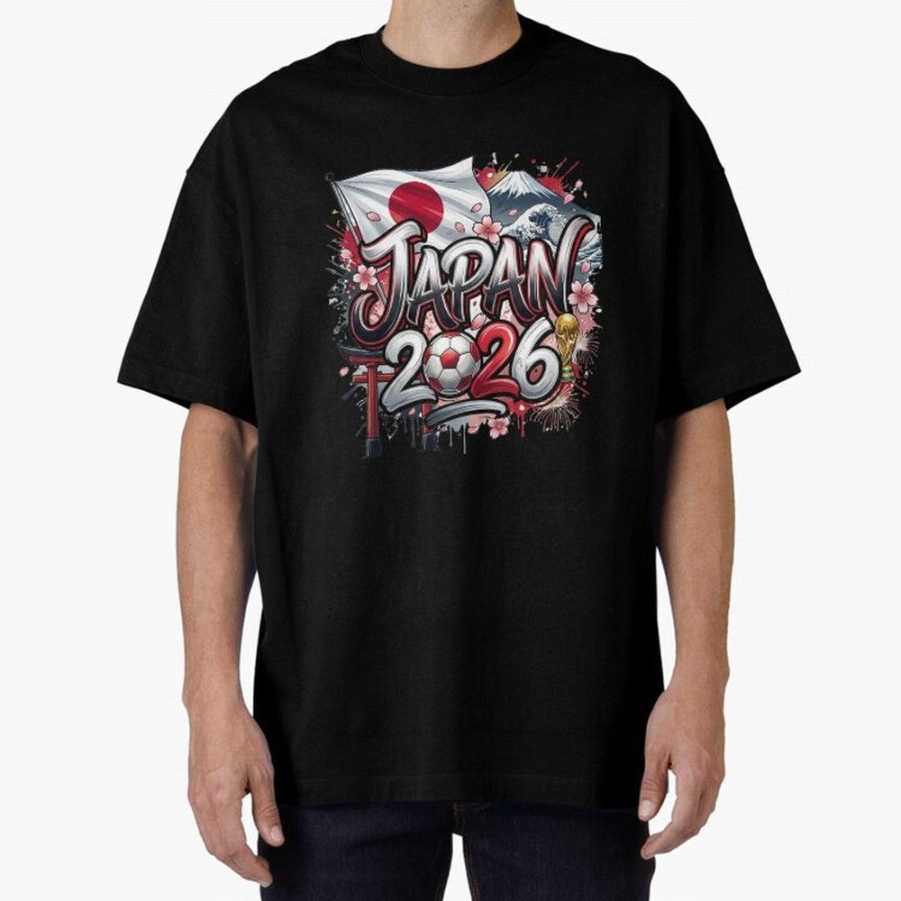 Japan World Cup 2026 Football Legacy Oversized T-Shirt Celebrate Every Goal in FIFA World Cup 2026 USA Canada Mexico Spirit, Featuring Spain, Haaland and Mbappe, Supporter Pride, Iconic Celebrations, Legendary Names and Global Match Day Energy;