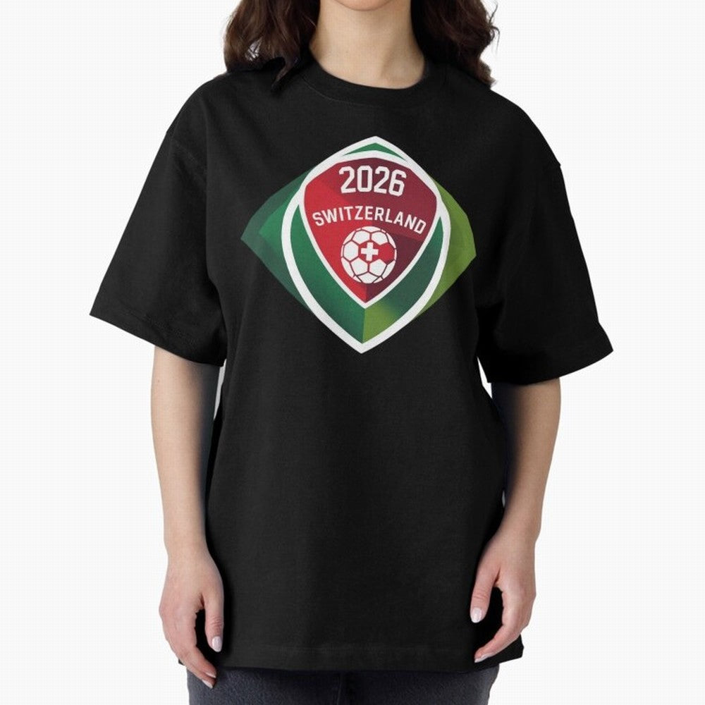 Switzerland 2026 Oversized T-Shirt Bring Champion Energy into FIFA World Cup 2026 for Fans of Haaland and England and Germany, Bringing Goal Celebration Energy, Supporter Heritage, Football Icons and Worldwide Tournament Joy; Made for Collectors
